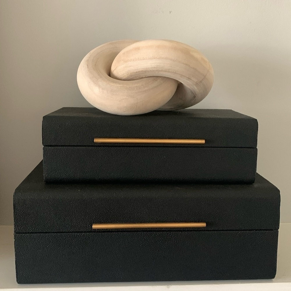 Wooden knot modern organic home decor neutral coffee table shelf‎